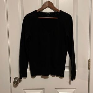 Gently used black V-neck cotton sweater